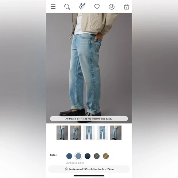 American Eagle AE Easy Flex Original Straight Men’s 32x30  Jeans NWT - Picture 7 of 8